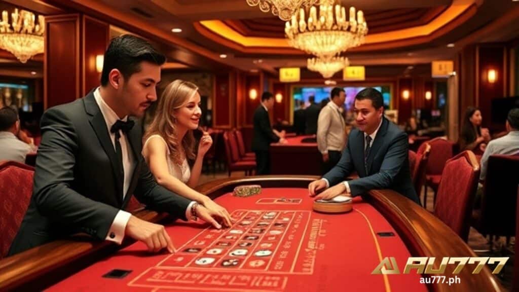 players betting on a casino table