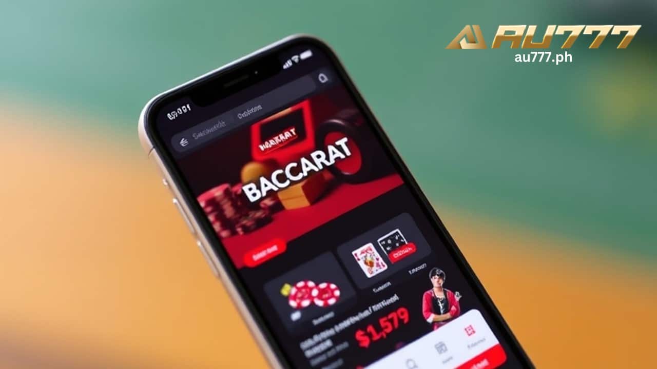 A smartphone displaying the BACCARAT website