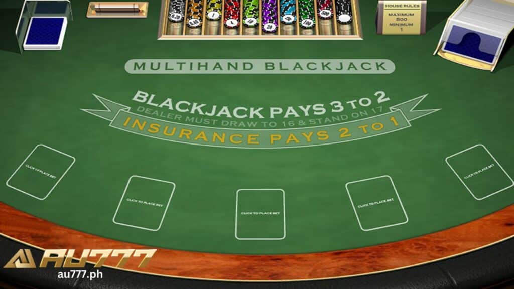 a blackjack table